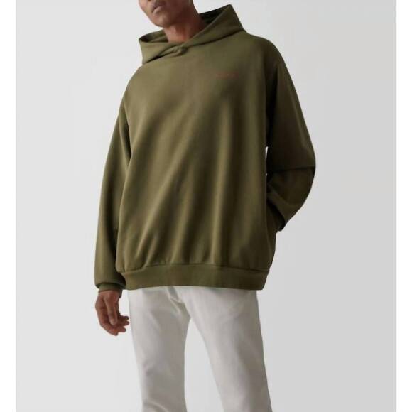 NEW MARNI men's swirl logo hoodie in olive